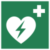 ISO 7010 sign E010: Automated external defibrillator (AED)