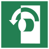 ISO 7010 sign E018: Open by turning counter-clockwise