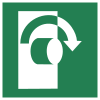 ISO 7010 sign E019: Open by turning clockwise