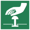 ISO 7010 sign E020: Emergency stop push-button