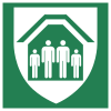 ISO 7010 sign E021: Emergency shelter