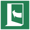 ISO 7010 sign E022: Door opens by pushing on the left side