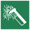 ISO 7010 sign E025: Emergency hammer