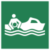 ISO 7010 sign E037: Rescue boat