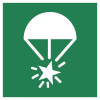 ISO 7010 sign E049: Parachute signal flare