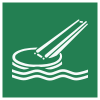 ISO 7010 sign E054: Open-type marine evacuation slide