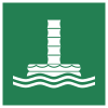 ISO 7010 sign E055: Closed-type marine evacuation slide