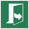 ISO 7010 sign E057: Door opens by pulling on the left side
