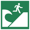 ISO 7010 sign E062: Tsunami evacuation area