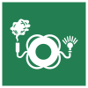 ISO 7010 sign E068: Lifebuoy with light and smoke signal