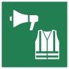 ISO 7010 sign E076: Evacuation operations equipment