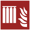 ISO 7010 sign F008: Fixed fire extinguishing battery