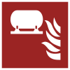ISO 7010 sign F012: Fixed fire extinguishing installation