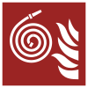 ISO 7010 sign F019: Disconnected fire hose