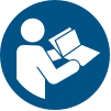 ISO 7010 sign M002: Refer to instruction manual