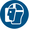 ISO 7010 sign M013: Wear a face shield