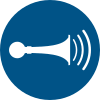 ISO 7010 sign M029: Sound horn
