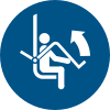 ISO 7010 sign M034: Open the chairlift safety bar