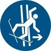ISO 7010 sign M035: Immediately leave the ski lift in the event of a fall