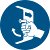 ISO 7010 sign M037: Close and secure openings while lowering into the sea