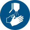 ISO 7010 sign M061: Disinfect hands