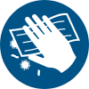 ISO 7010 sign M062: Disinfect surface