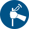 ISO 7010 sign M063: Remove the pole strap from your wrist