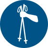 ISO 7010 sign M064: Hold both ski poles in one hand