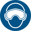 ISO 7010 sign M067: Wear ski goggles