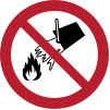 ISO 7010 sign P011: Do not extinguish with water