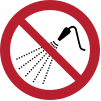ISO 7010 sign P016: Do not spray with water