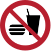 ISO 7010 sign P022: No eating or drinking