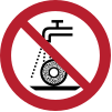 ISO 7010 sign P033: Not suitable for wet grinding