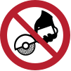 ISO 7010 sign P034: Not suitable for hand-held or hand-guided grinding
