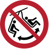 ISO 7010 sign P038: Do not swing the chairlift seat