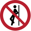 ISO 7010 sign P041: Do not lean