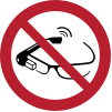 ISO 7010 sign P044: Do not use digital headsets