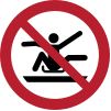ISO 7010 sign P046: Do not lean out of the sled