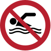 ISO 7010 sign P049: No swimming