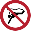 ISO 7010 sign P051: Scuba diving prohibited