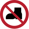 ISO 7010 sign P060: Street shoes prohibited