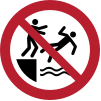 ISO 7010 sign P062: Do not push others into the water