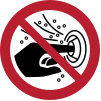 ISO 7010 sign P070: Do not insert fingers into the hydromassage jet