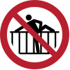 ISO 7010 sign P071: Do not climb over the barrier