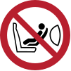 ISO 7010 sign P074: Do not install a child seat