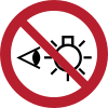 ISO 7010 sign P075: Do not look directly at the light source