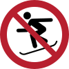 ISO 7010 sign P077: No snowboarding