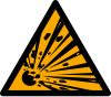 ISO 7010 sign W002: Warning; explosive material