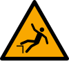 ISO 7010 sign W008: Warning; fall from a height