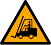 ISO 7010 sign W014: Warning; industrial vehicles